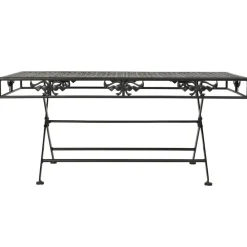 Tables-vidaXL Table basse pliante Style vintage Métal 100x50x45 cm Noir