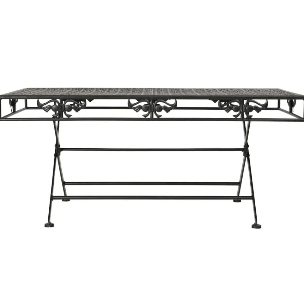 Tables-vidaXL Table basse pliante Style vintage Métal 100x50x45 cm Noir