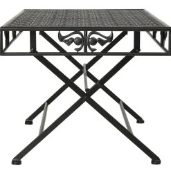 Tables-vidaXL Table basse pliante Style vintage Métal 100x50x45 cm Noir
