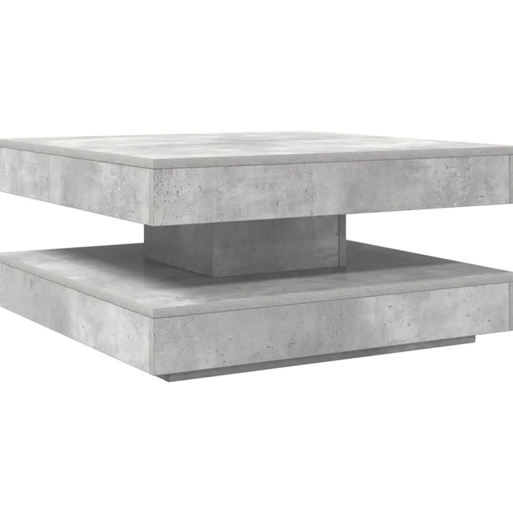Tables-vidaXL Table basse rotative à 360 degrés 70x70x34,5 cm Gris béton
