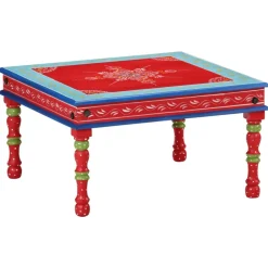 vidaXL Table basse bois de manguier massif peint à la main