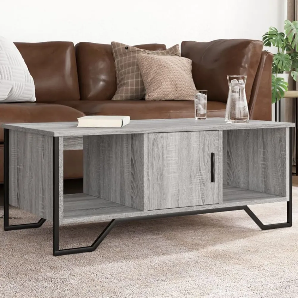Tables-vidaXL Table basse 100x51x40 cm bois d'ingénierie Sonoma gris