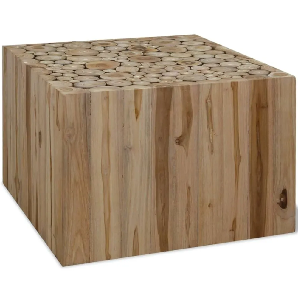 vidaXL Table basse Teck authentique 50x50x35 cm