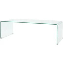Tables-vidaXL Table basse 98x45x30 cm Verre trempé Transparent