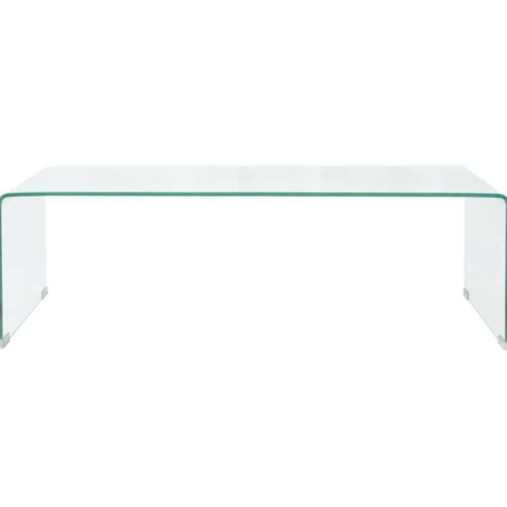 Tables-vidaXL Table basse 98x45x30 cm Verre trempé Transparent