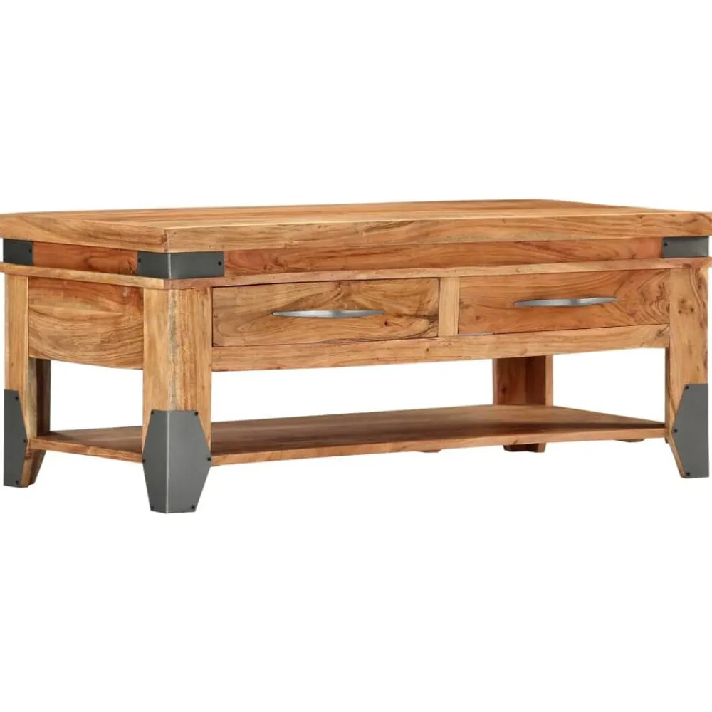 vidaXL Table basse 110x52x45 cm Bois d'acacia solide
