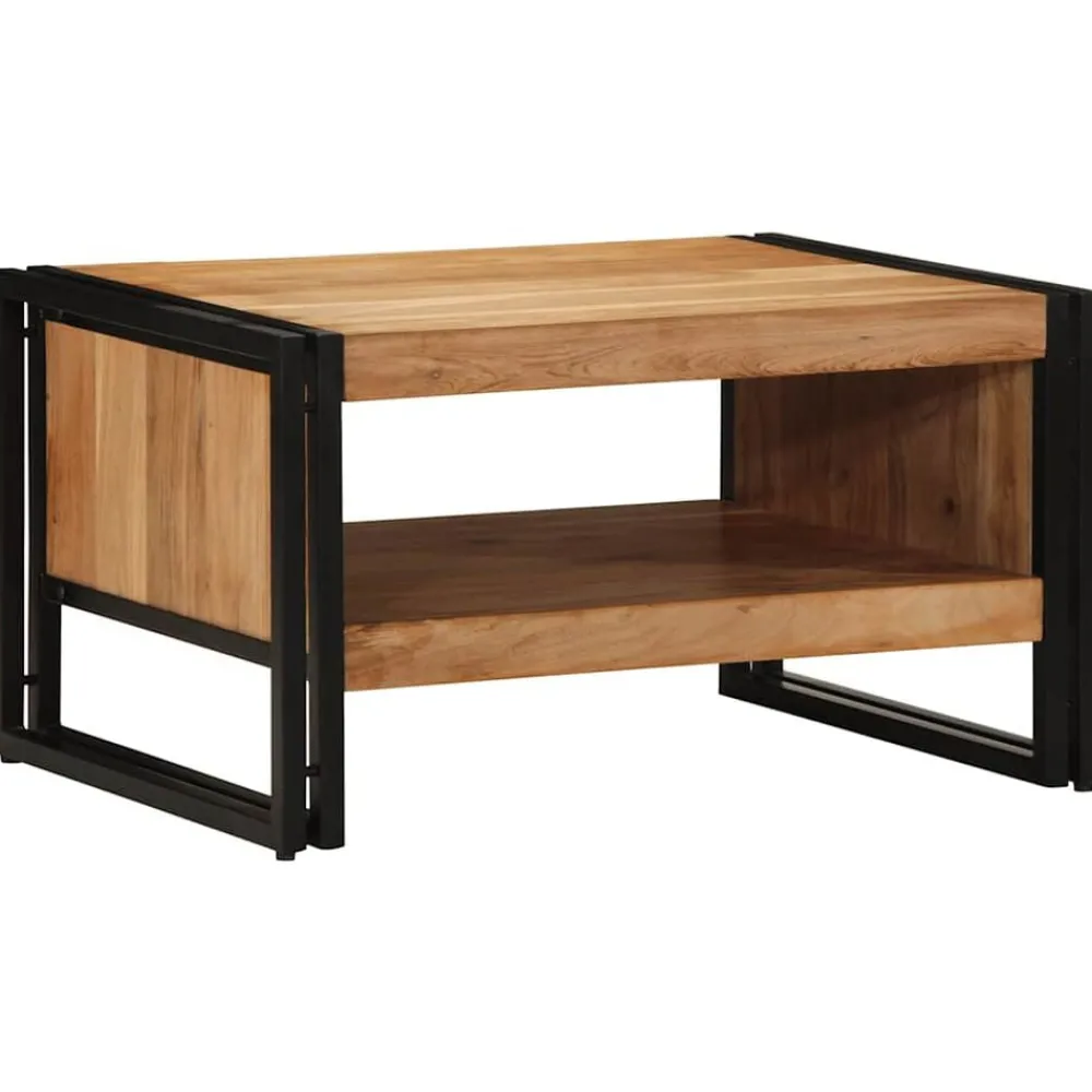 Tables-vidaXL Table basse 70x50x38 cm bois massif acacia Marron