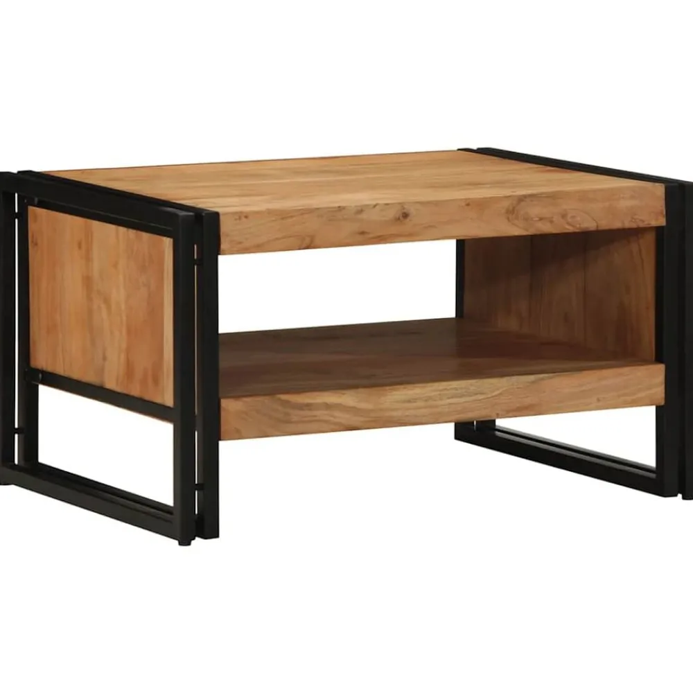 Tables-vidaXL Table basse 70x50x38 cm bois massif acacia Marron