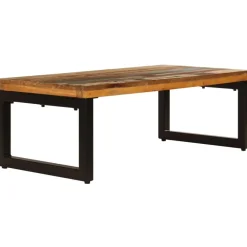 Tables-vidaXL Table basse 100x50x35 cm Bois de récupération solide et acier