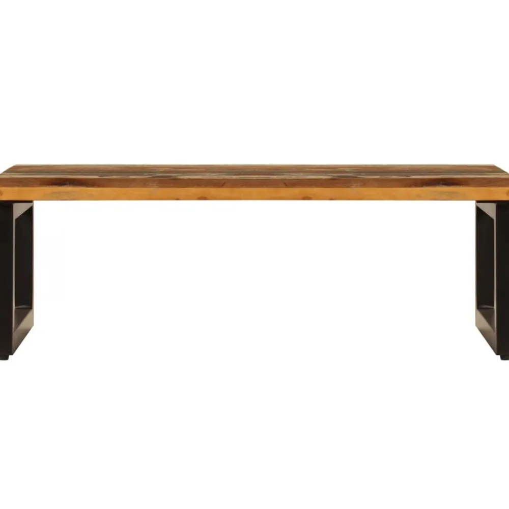 Tables-vidaXL Table basse 100x50x35 cm Bois de récupération solide et acier