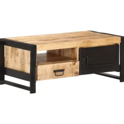 vidaXL Table basse 100x50x40 cm Bois de manguier brut