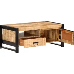 vidaXL Table basse 100x50x40 cm Bois de manguier brut
