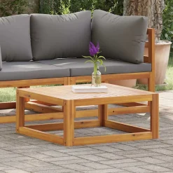 Mobilier De Jardin-vidaXL Table basse 68x68x29 cm Bois d'acacia solide Cr&egrave;me