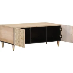 Tables-vidaXL Table basse 100x54x40 cm bois de manguier massif Marron