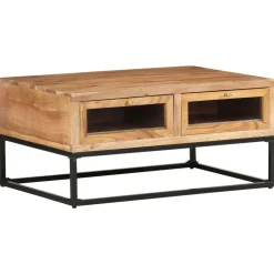 vidaXL Table basse 90x60x40 cm Bois d'acacia massif