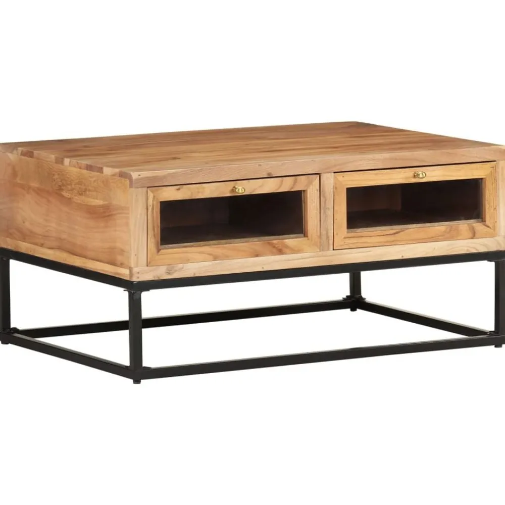vidaXL Table basse 90x60x40 cm Bois d'acacia massif