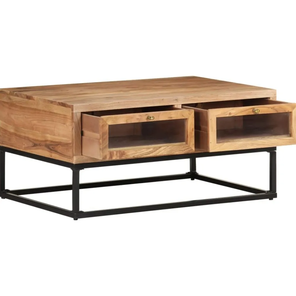 vidaXL Table basse 90x60x40 cm Bois d'acacia massif