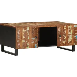 Tables-vidaXL Table basse 100x54x40 cm bois de récupération et d'ingénierie Multicolore