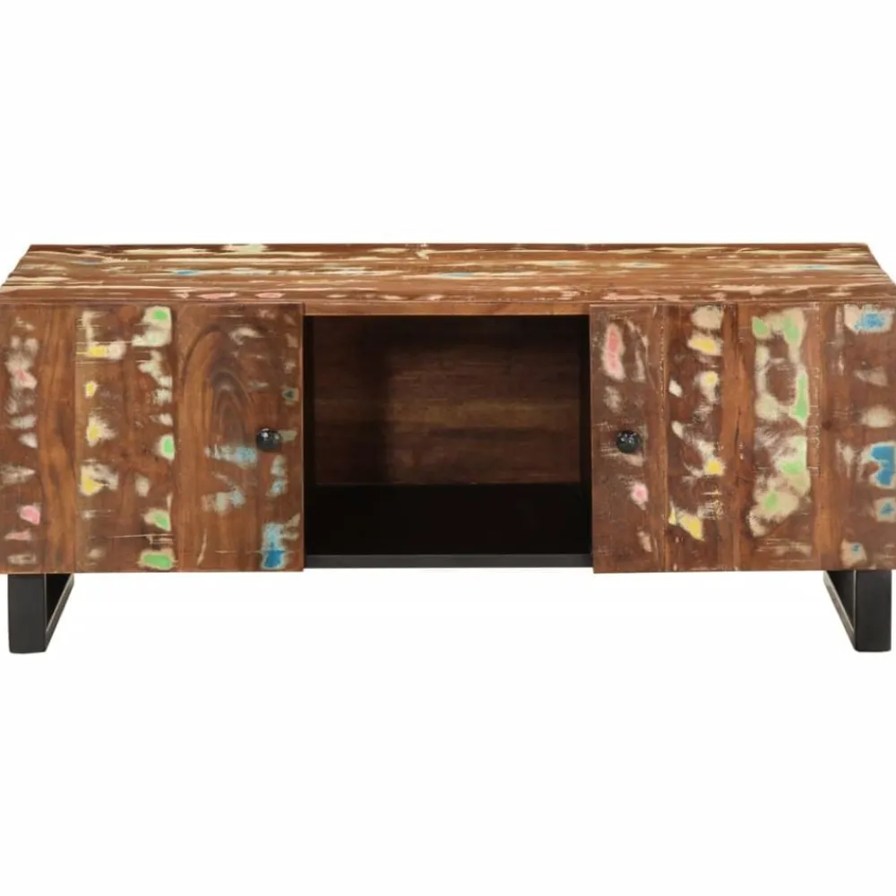 Tables-vidaXL Table basse 100x54x40 cm bois de récupération et d'ingénierie Multicolore