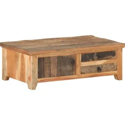 Tables-vidaXL Table basse 90x50x31 cm Bois de récupération massif