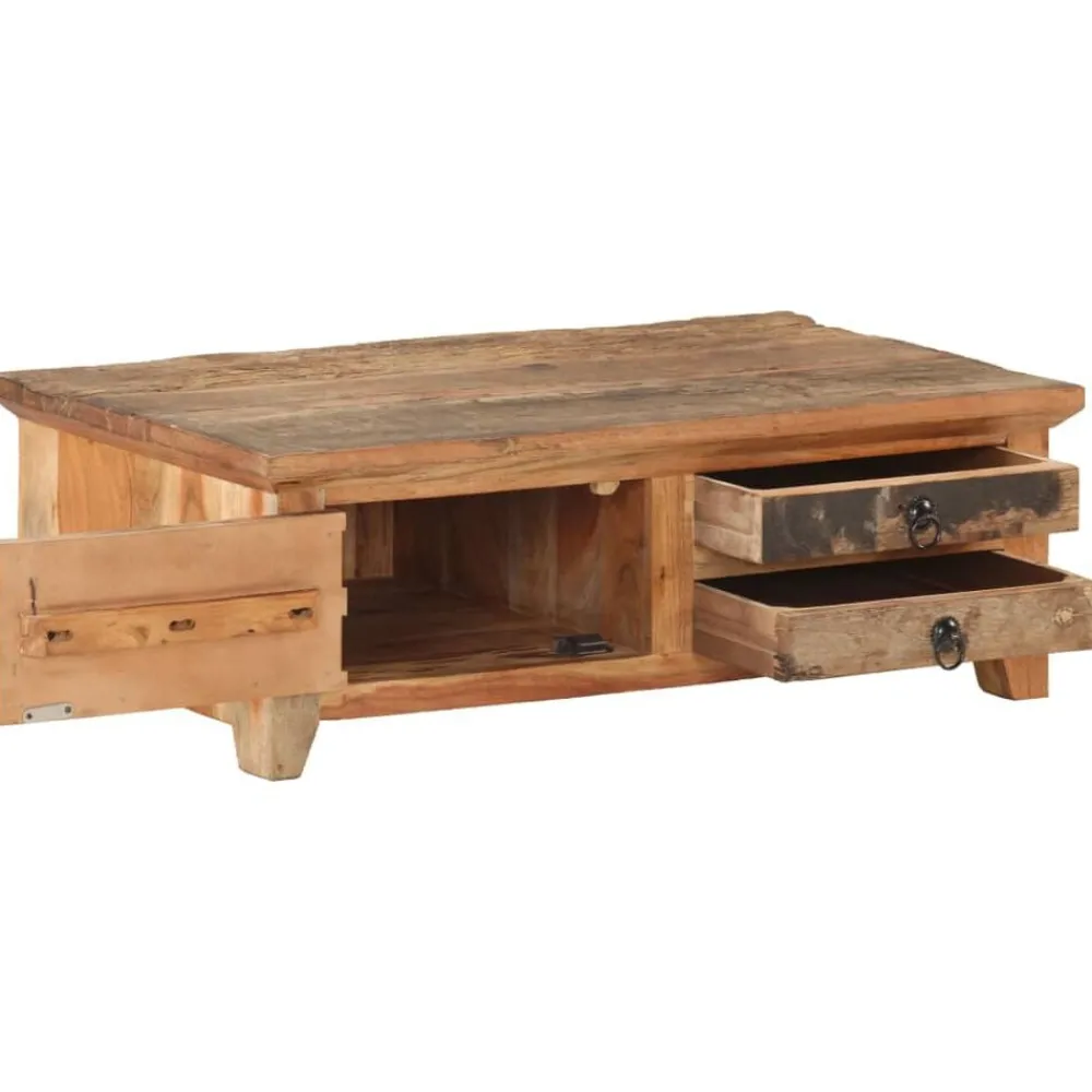 Tables-vidaXL Table basse 90x50x31 cm Bois de récupération massif