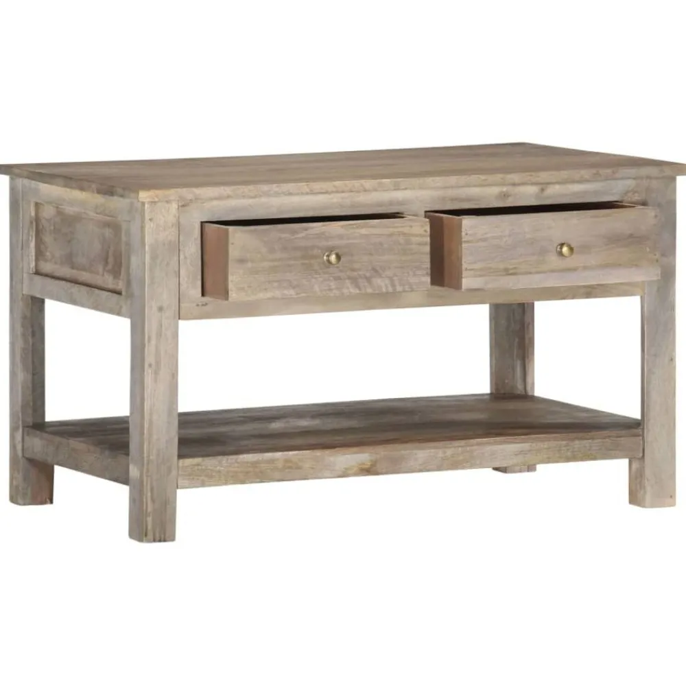 vidaXL Table basse 82x52x47 cm Bois de manguier massif