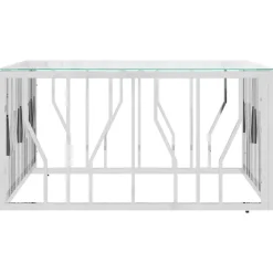 vidaXL Table basse 80x80x40 cm acier inoxydable et verre