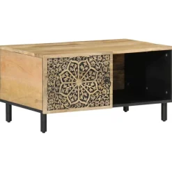 vidaXL Table basse 80x50x40 cm bois de manguier massif
