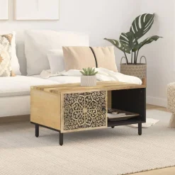 vidaXL Table basse 80x50x40 cm bois de manguier massif