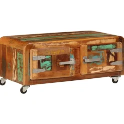 Tables-vidaXL Table basse 85x55x40 cm Bois de récupération massif