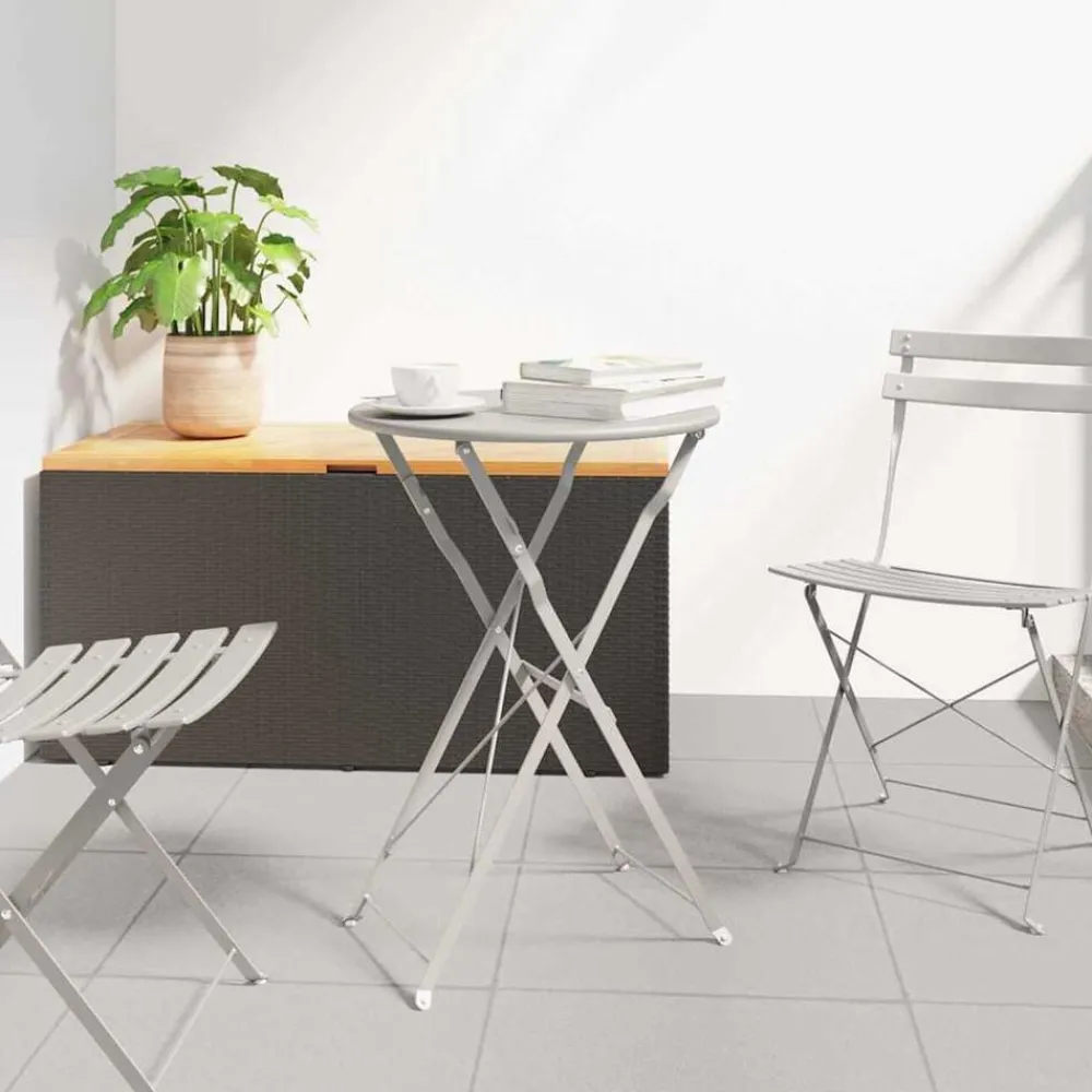 vidaXL Table bistrot Ø 50 x 71 cm Acier revêtu de poudre