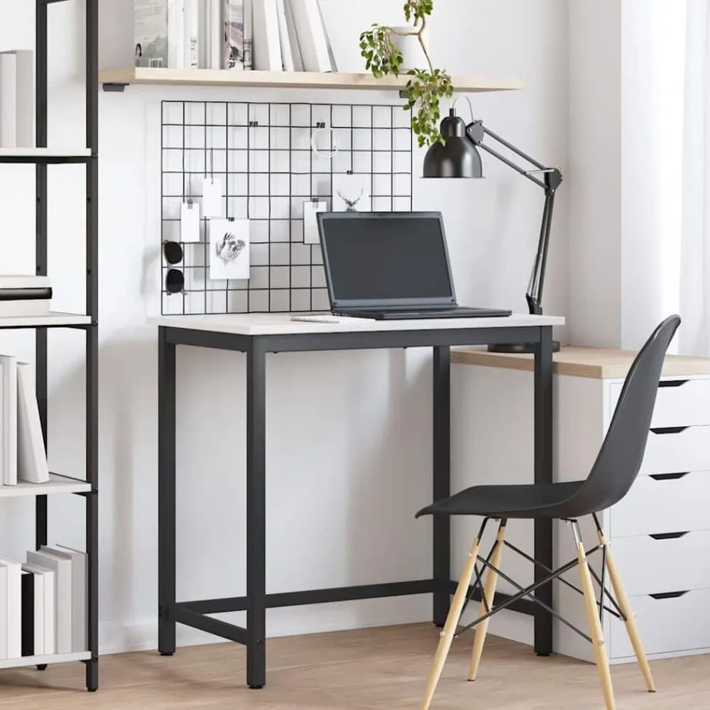 vidaXL table 80 x 50 x 77 cm Bois d'ingénierie et acier