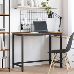 Meubles De Bureau-vidaXL table 80 x 50 x 76,5 cm Bois d'ingénierie et acier Bois ancien