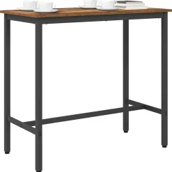 Tables-vidaXL table 100 x 50 x 90,5 cm Bois d'ingénierie et acier Bois ancien