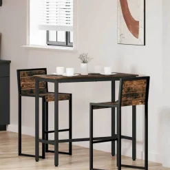 Tables-vidaXL table Chêne fumé 100 x 50 x 90,5 cm Bois d'ingénierie et acier Ch&ecirc;ne fumé