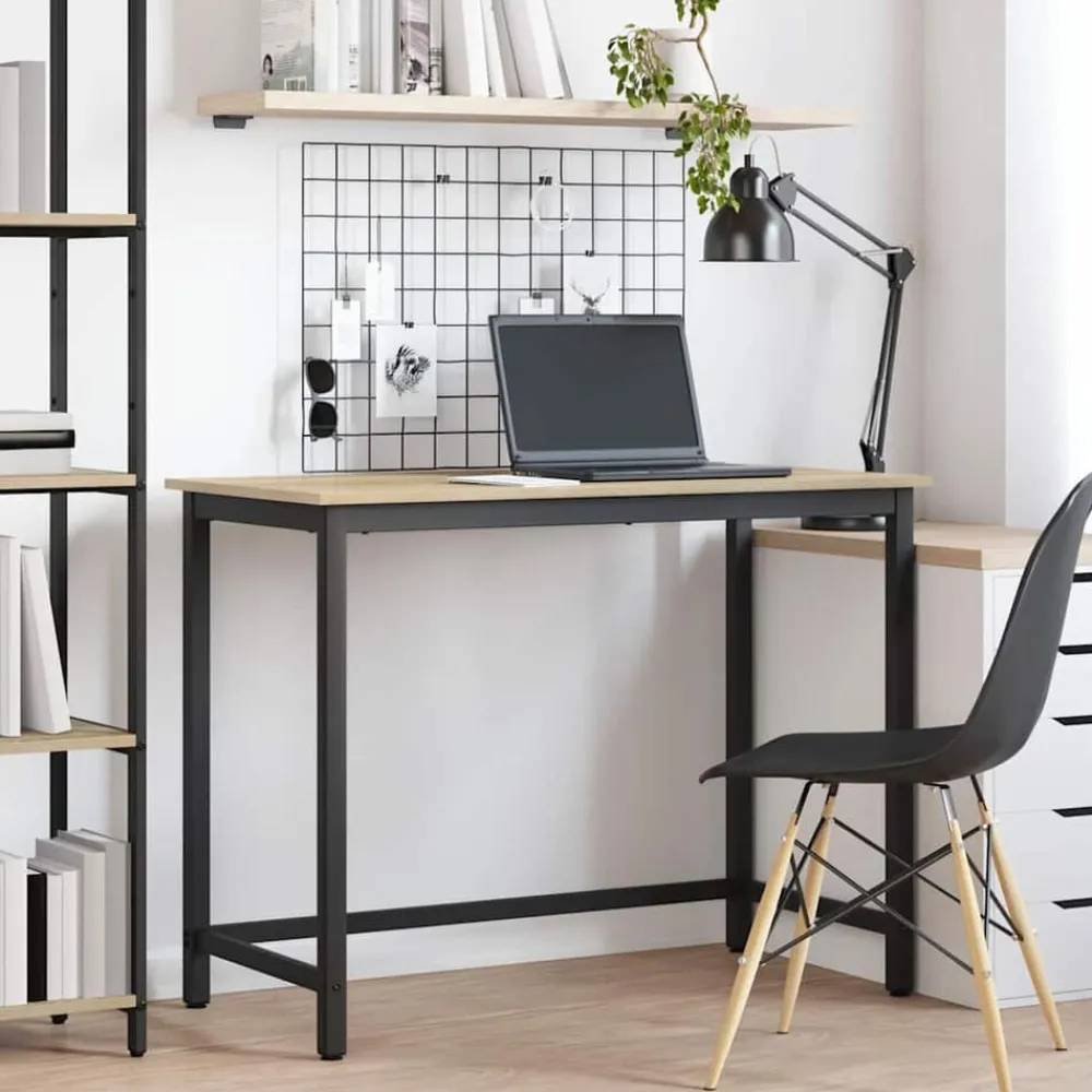 Meubles De Bureau-vidaXL table Chêne Sonoma 80 x 50 x 76,5 cm Bois d'ingénierie et acier Chêne sonoma
