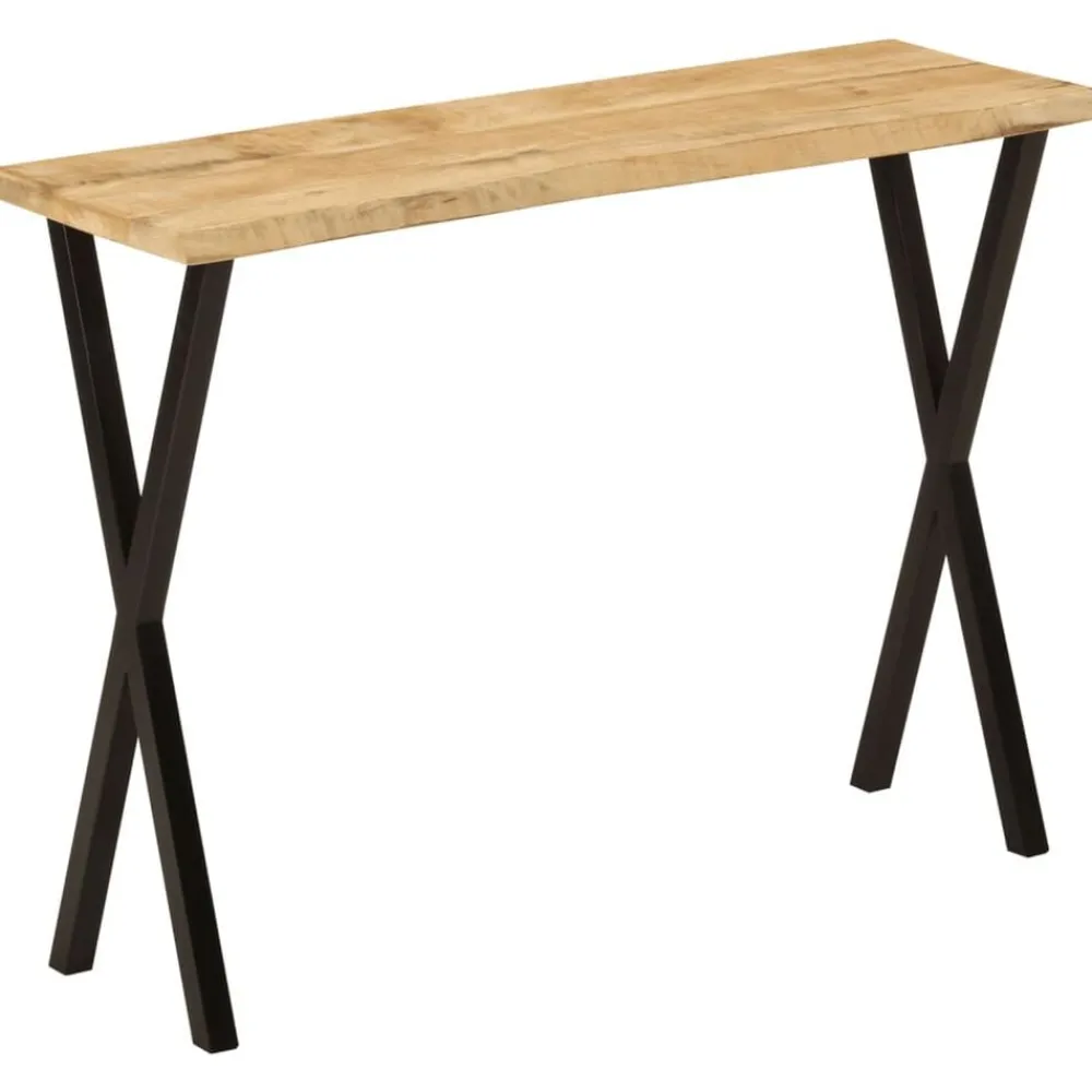 Tables-vidaXL Table console à live edge 105x33x76 cm bois de manguier massif Noir