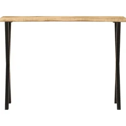 Tables-vidaXL Table console à live edge 105x33x76 cm bois de manguier massif Noir