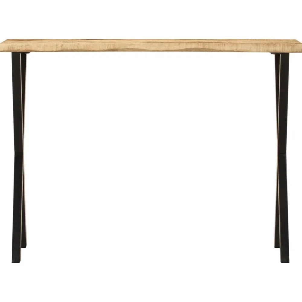 Tables-vidaXL Table console à live edge 105x33x76 cm bois de manguier massif Noir