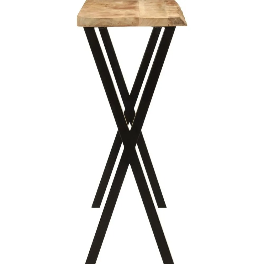 Tables-vidaXL Table console à live edge 105x33x76 cm bois de manguier massif Noir