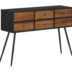 vidaXL Table console avec tiroirs 116x30x76 cm teck massif récupéré