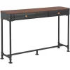 Tables-vidaXL Table console avec 2 tiroirs 120x30x75 cm Bois de sapin massif