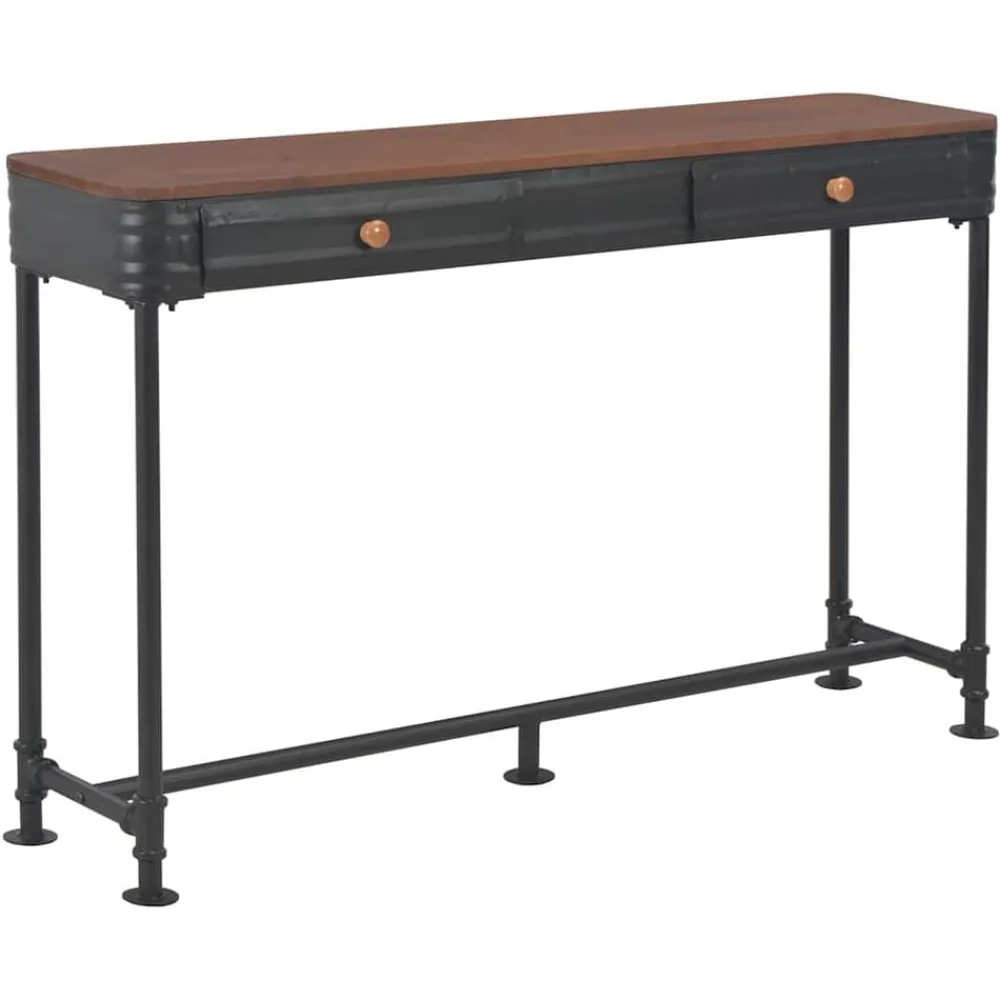 Tables-vidaXL Table console avec 2 tiroirs 120x30x75 cm Bois de sapin massif