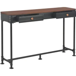 Tables-vidaXL Table console avec 2 tiroirs 120x30x75 cm Bois de sapin massif