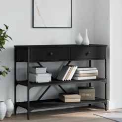 vidaXL Table console avec tiroirs et étagères bois d'ingénierie