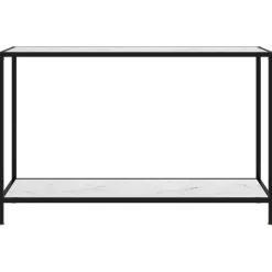 Tables-vidaXL Table console Blanc 120x35x75 cm Verre trempé