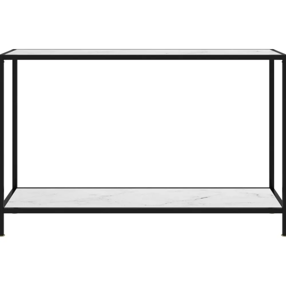 Tables-vidaXL Table console Blanc 120x35x75 cm Verre trempé