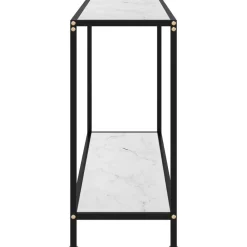 Tables-vidaXL Table console Blanc 120x35x75 cm Verre trempé