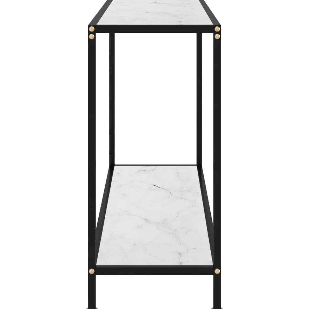 Tables-vidaXL Table console Blanc 120x35x75 cm Verre trempé