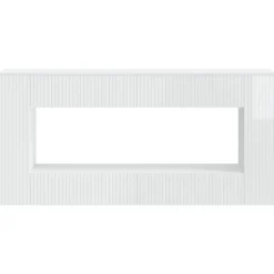 Tables-vidaXL Table console 155 x 29 x 74 cm Bois d’ingénierie Blanc brillant